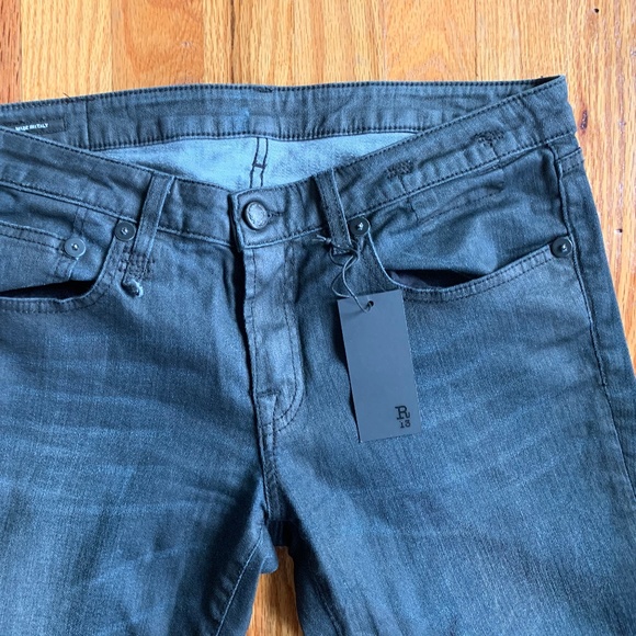 R13 • Dark Steel Waxed Coated Skinny Jeans • 30 - Picture 6 of 8